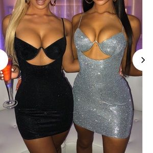 Babyboofashion mini silver glitter dress